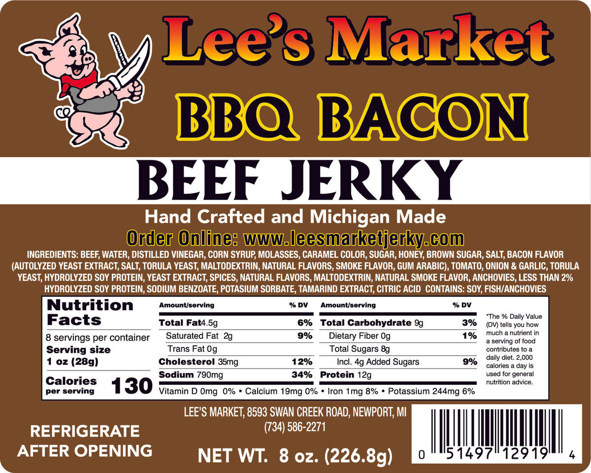 BBQ BaconFlavored Jerky Lee’s Market Jerky