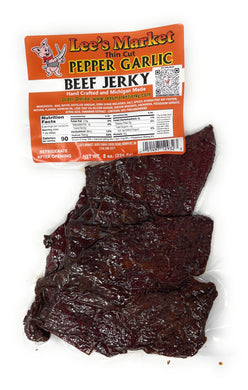 Package of Pepper Garlic Thin Cut Beef Jerky