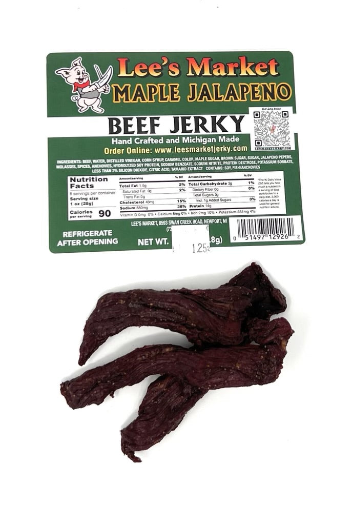 Maple Jalapeno Beef Jerky 1.25 oz sample pack
