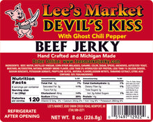 Load image into Gallery viewer, Label for Devil&#39;s Kiss Ghost Pepper Beef Jerky
