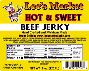 Label for Hot & Sweet Beef Jerky
