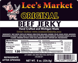 Label for Original Beef Jerky