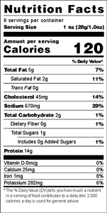 Nutrition Facts for Devil's Kiss Ghost Pepper Beef Jerky