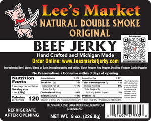 Label for Natural Double-Smoke Beef Jerky